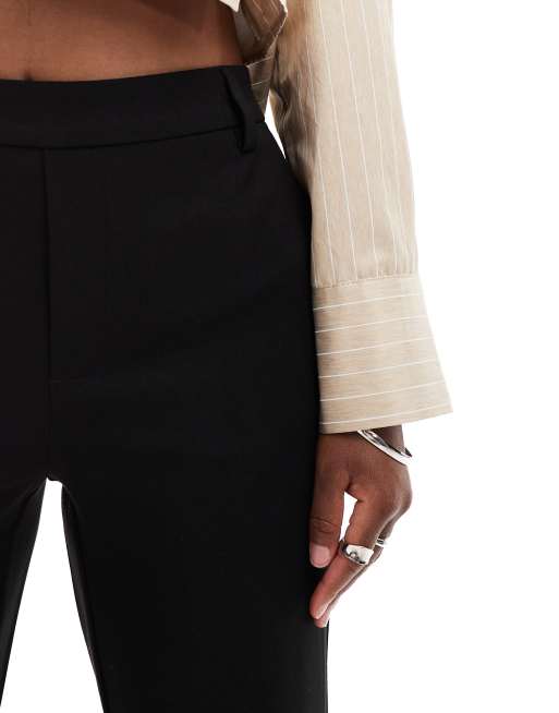 Object mid rise pull on flared trousers in black, 4 of 5