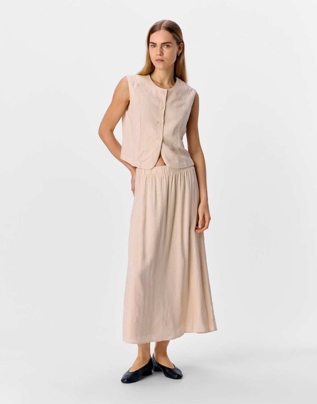 Object Midi skirt in sandshell