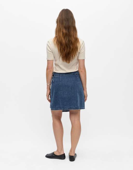 Object – Midi-Wickelrock aus mittelblauem Denim, 2 von 5