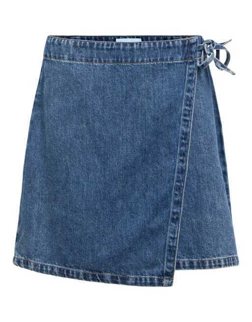 Object – Midi-Wickelrock aus mittelblauem Denim, 5 von 5
