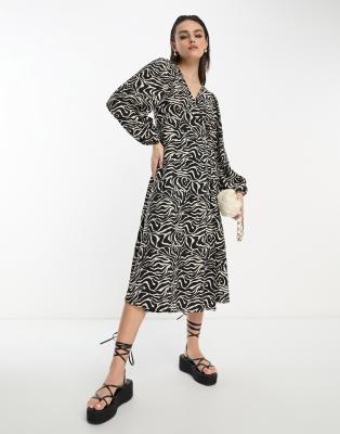 Object Leonora Black Sandshell Wrap Midi Dress