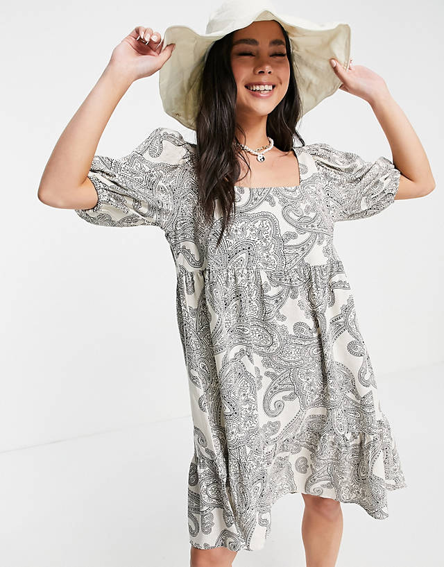 Object - mini smock dress in paisely print
