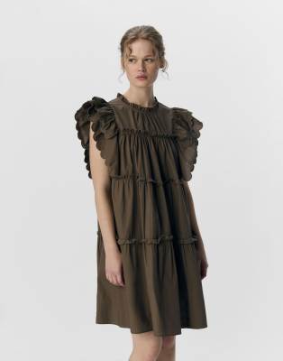Object - Minikleid in Morchelbraun