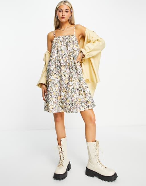 Object – Minikleid mit Ditseymuster und Trägern