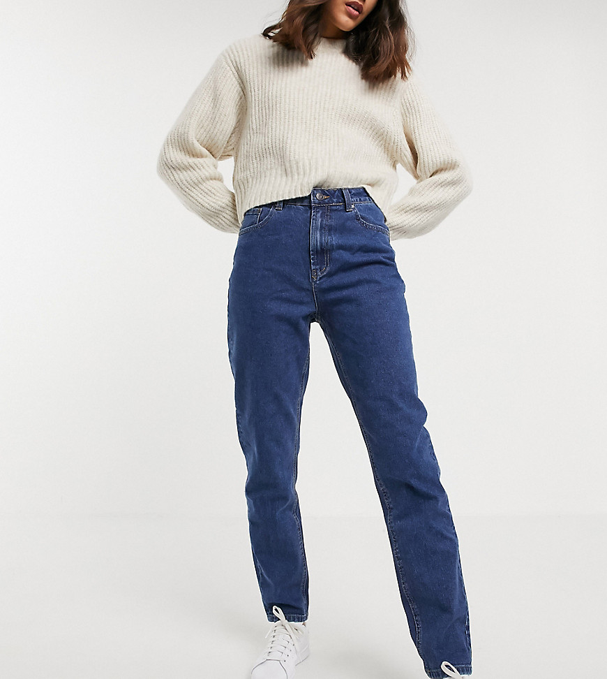 Object – Mörkblå lediga mom jeans-Svart