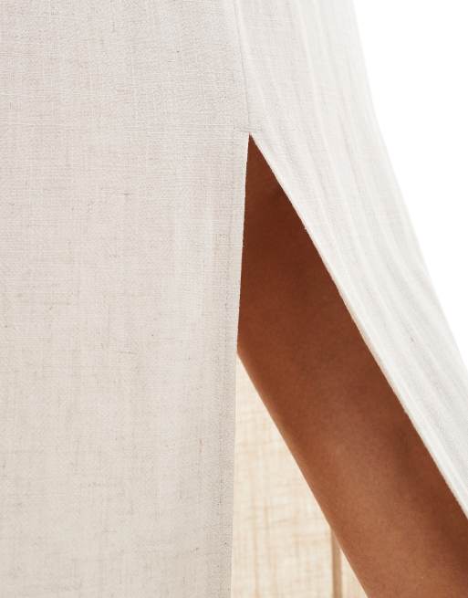 Object - Nette enkellange rok in crème, 3 van 5