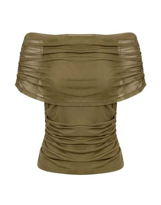 Object Off-shoulder top in martini olive1, 5 of 5