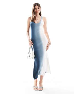 Object Object ombre knitted maxi dress in ocean wave blue