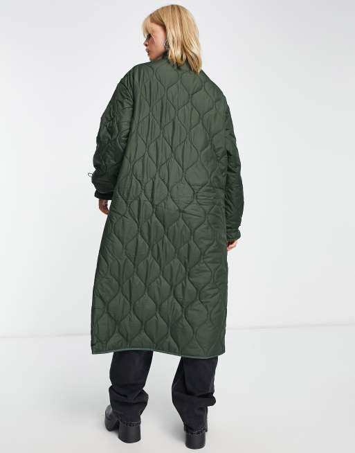 Quilted cheap midi coat