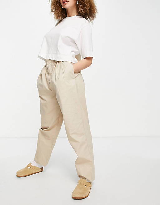  Object organic cotton ovoid trouser in stone 
