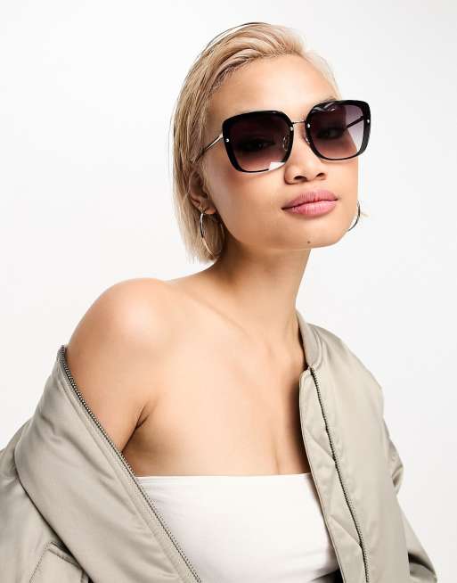 Object Oversized 70s Sunglasses In Black Asos 0691