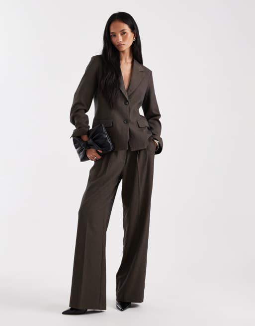 Object - Oversized getailleerde blazer in bruin, deel van co-ord set, 2 van 4