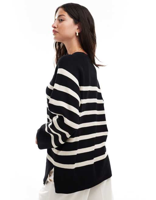 Object Sweater Ester Female Black Striped Size S