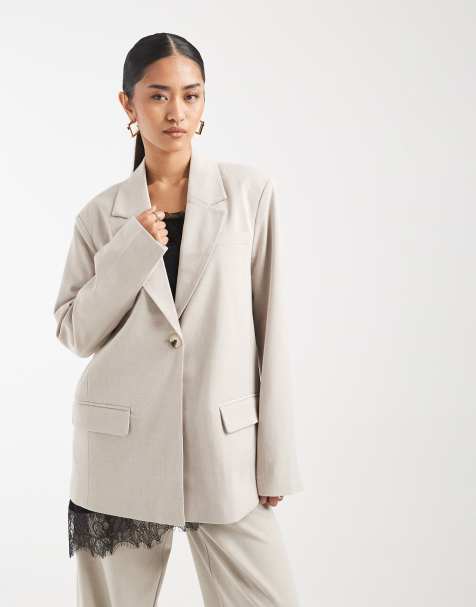 Object oversized tailored blazer in hummus - part of a set - view 1