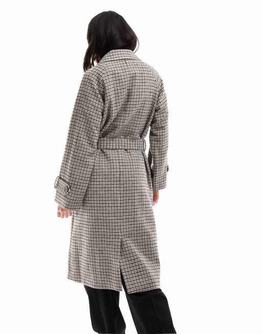 Object oversized trench coat in check | ASOS