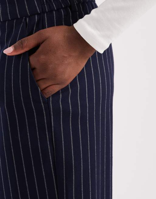 Object - Pantalon habillé ample à rayures - Bleu marine et blanc, 2 de 5