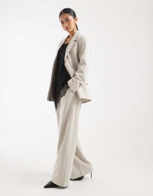 Pantalon habillé large d'ensemble - Humus-Neutre 38