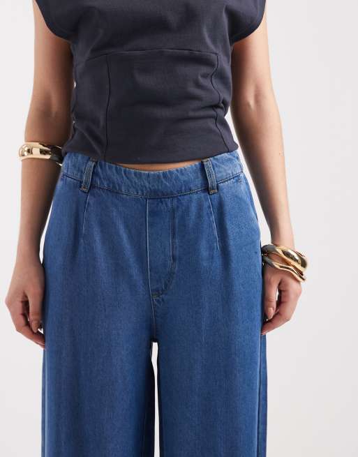 Object - Pantalon large en chambray - Bleu denim moyen, 3 de 5