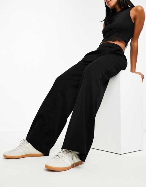 Object Pantalon taille mi haute l gant enfiler Noir ASOS