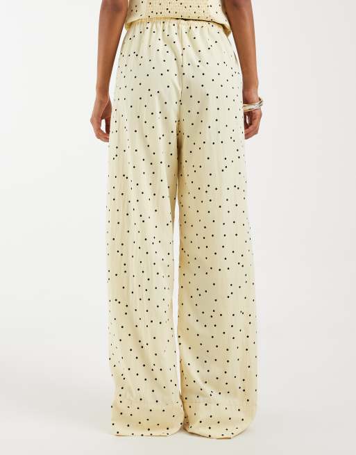Object - Pantalon tissé d'ensemble large à pois - Jaune, 4 de 5