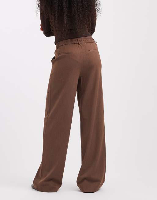 Object - pantalones de traje de pernera ancha en conjunto en marrón claro jaspeado, 4 de 5