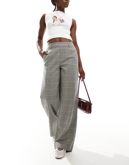Object - Pantaloni eleganti con fondo ampio a quadri multicolore
