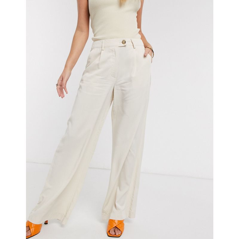 Donna GXEcl Object - Pantaloni sartoriali con fondo ampio beige