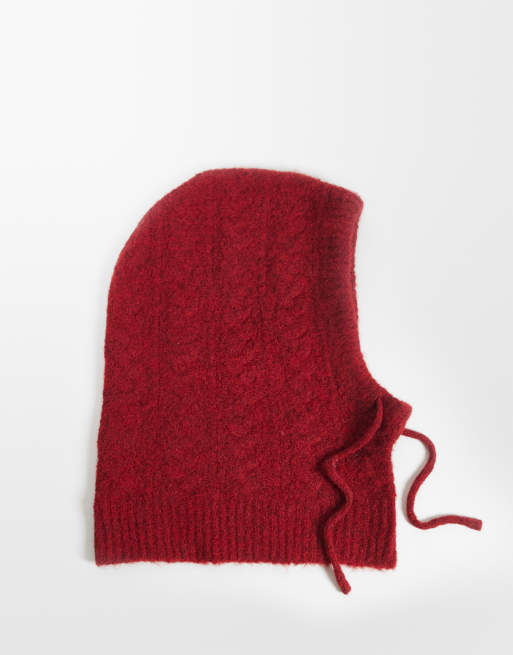 Object passamontagna lavorato a trecce rosso, 1 di 3