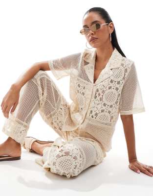 Object Patched Crochet Shirt