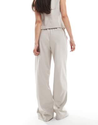 Object Pinstripe Tailored Wide Leg Pants
