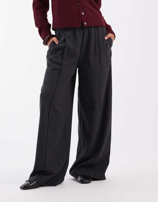 Object pleated tailored pants in dark grey melange, 2 of 5