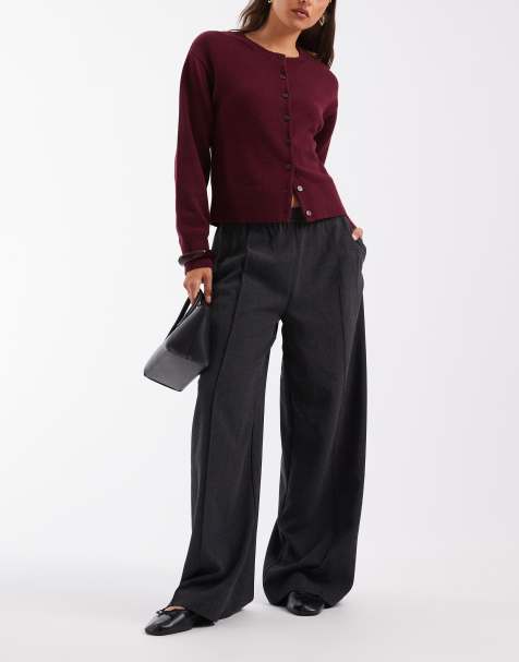 Object pleated tailored trousers in dark grey melange - view 1