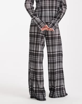 Object Plisse Wide Leg Pants In White