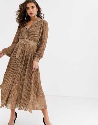 asos brown polka dot dress