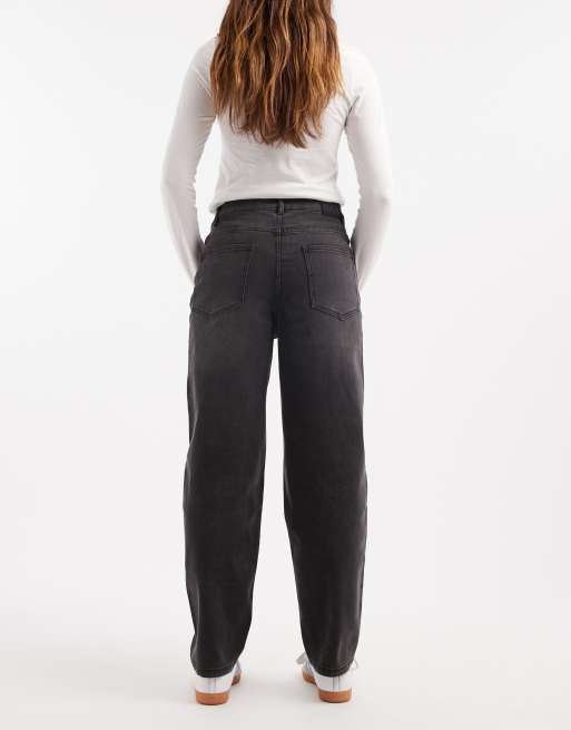 Object premium barrel leg jeans in black , 2 of 5