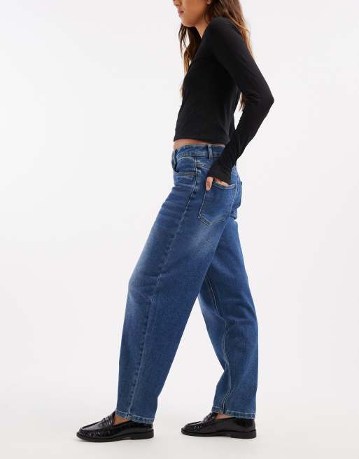 Object premium barrel leg jeans in medium blue wash, 3 of 5