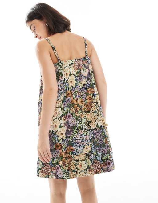 Object - Premium - Broderet cami-minikjole med tapet-blomstermønster, 3 af 4