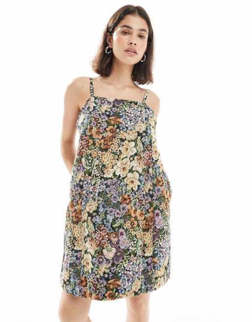 Object premium embroidered cami mini dress in tapestry floral, 2 of 4