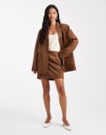 [Object] Object premium faux suede mini skirt in camel (part of a set)-Neutral 12-14 Rawhide