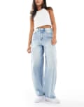 [Object] Object premium super barrel leg jeans in light blue denim wash 10-12 Light Blue Denim