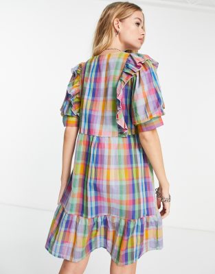 Multicolor 2025 checkered dress