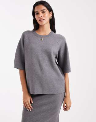 Pull d'ensemble en maille structure  manches courtes - Object - Modalova