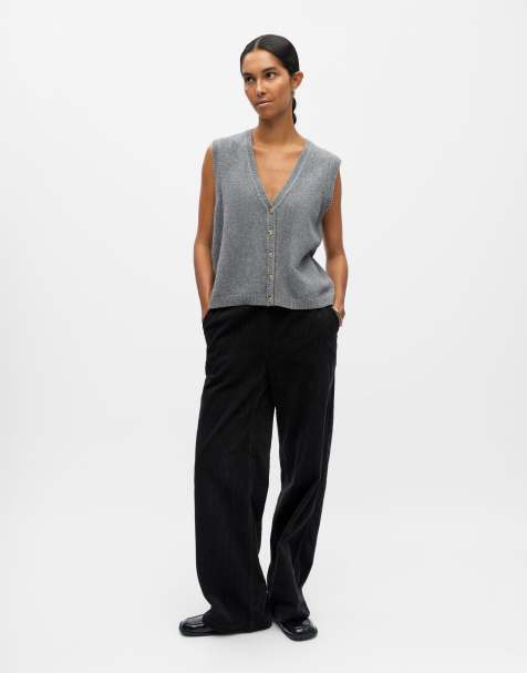 Object - Pull sans manches - Gris moyen chiné - view 1