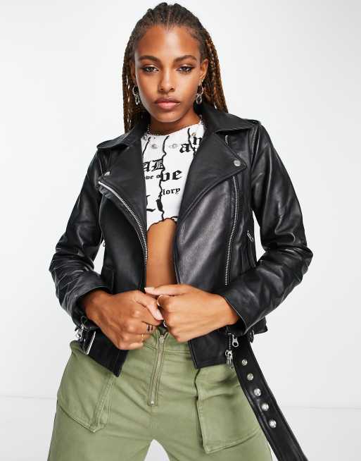 Asos leather jacket clearance sale