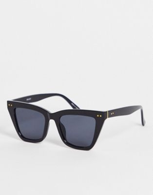 Object recycled oversized cateye sunglasses in black | ASOS