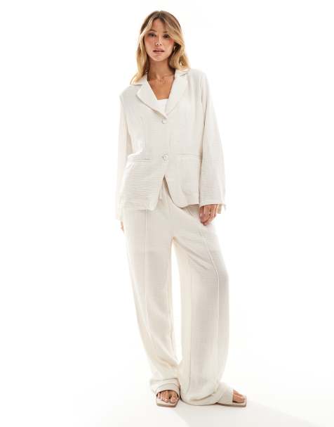 Object relaxed textured blazer in off white (part of a set) - view 1