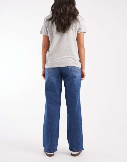 Object - Rio Mae - Jeans met wijde pijpen in middenblauw denim, 3 van 5