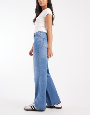 Object Rio Mae Wide Leg Jeans In Blue