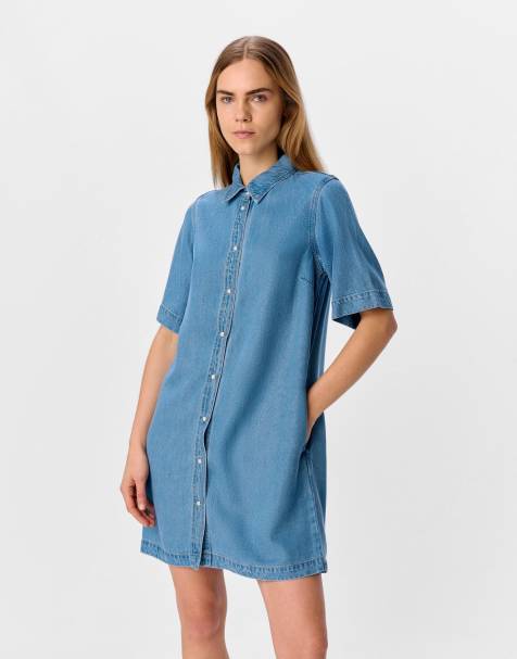 Object - Robe courte en jean - Bleu clair - view 1