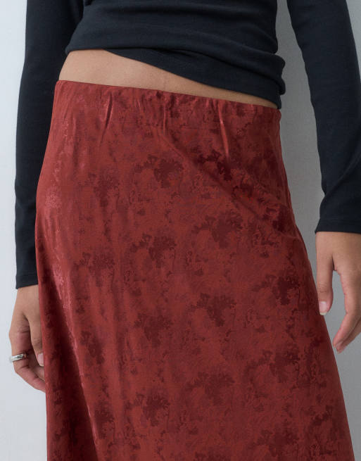 Object Rock aus Satin mit Muster und Spitzenbesatz in Kupfer, 4 von 5